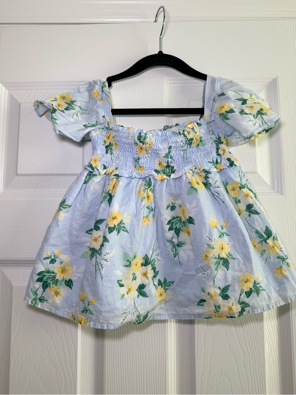 Janie and Jack Blue Floral Flutter Sleeve Shirt